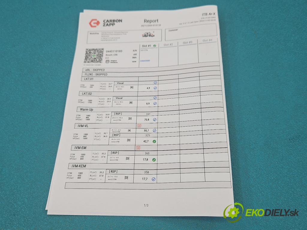 Opel Corsa D 2006-2014 1.3 cdti 75 HP manual 55 kW 1248 cm3 5- vstrek 0445110183 (Vstrekovač paliva)