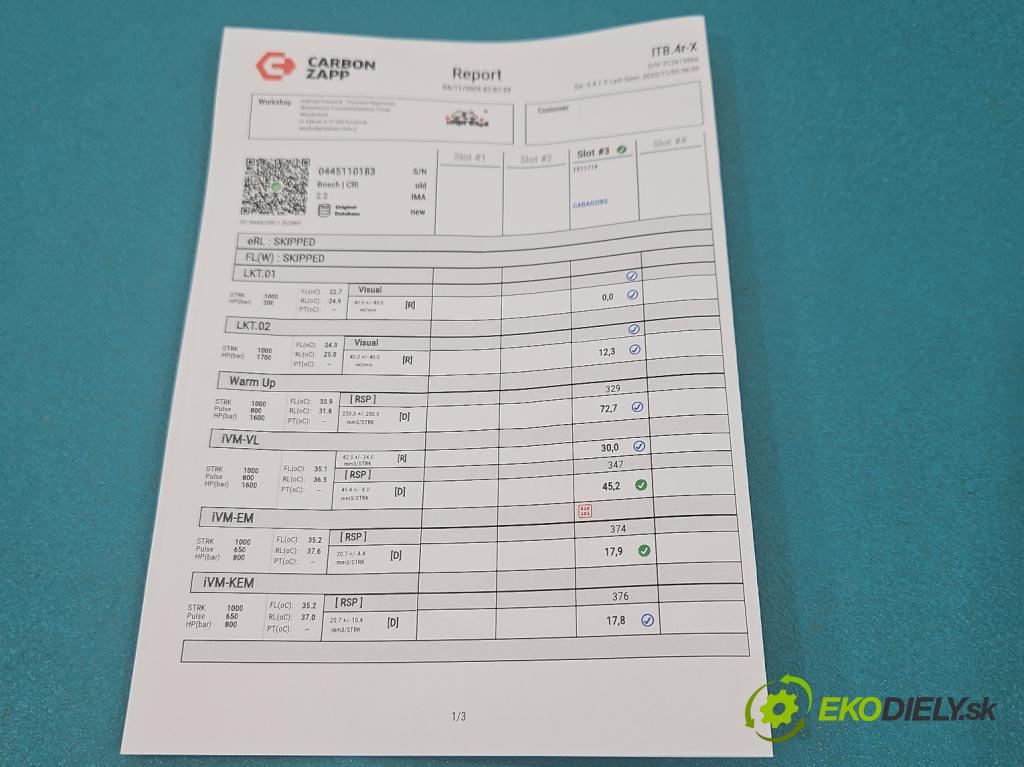 Opel Corsa D 2006-2014 1.3 cdti 75 HP manual 55 kW 1248 cm3 5- vstrek 0445110183 (Vstrekovač paliva)