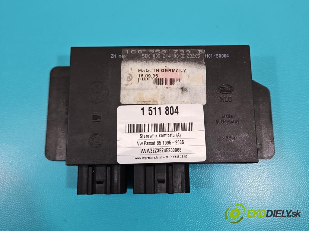 Vw Passat B5 1995-2005 1.9 tdi 101 HP manual 74 kW 1896 cm3 5- riadiaca jednotka komfortu 1C0959799B