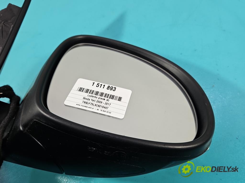Skoda Yeti 2009-2017 1.2 TSI 105 hp manual 77 kW 1197 cm3 5- zpětné zrcátko pravé 5L0857934 (Klika dveří ostatní)