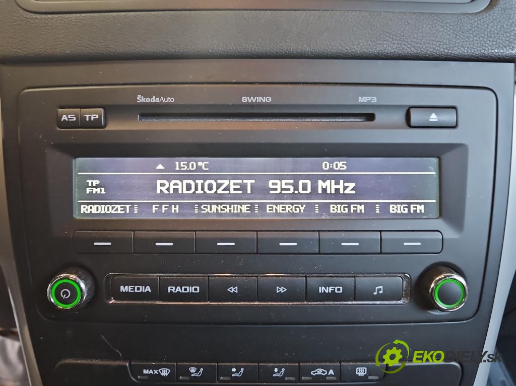 Skoda Yeti 2009-2017 1.2 TSI 105 hp manual 77 kW 1197 cm3 5- Radio továrna: 1Z0035161M
