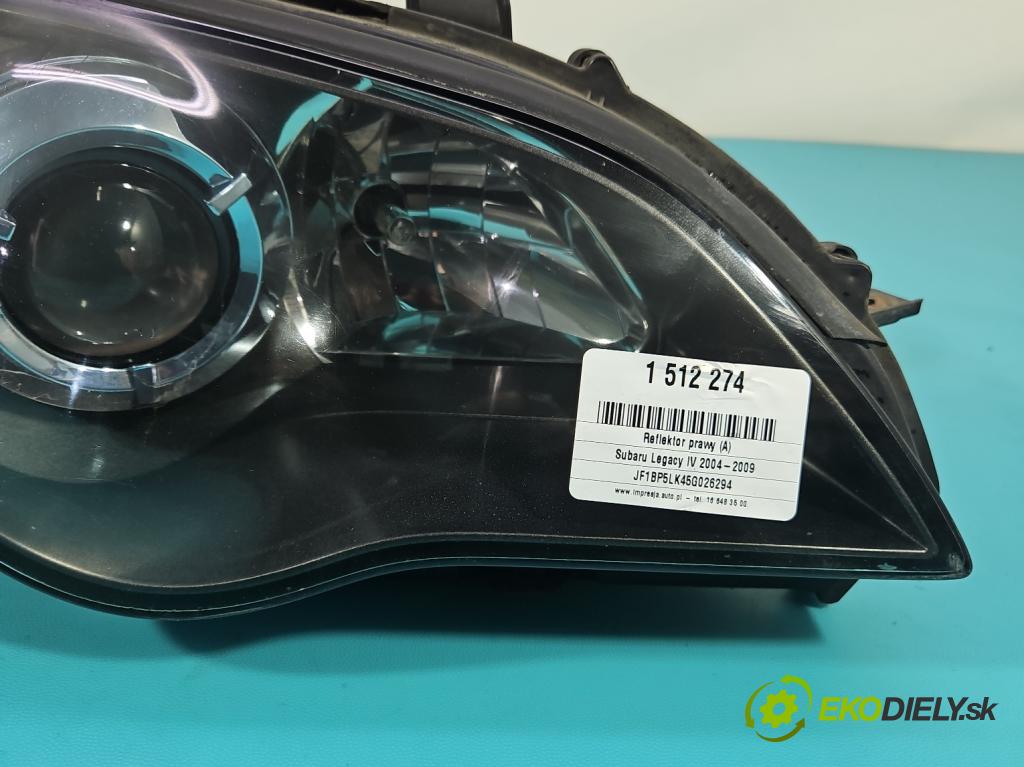 Subaru Legacy IV 2004-2009 2.0 B boxer 137 HP manual 101 kW 1994 cm3 5- Reflektor: pravý 100-20794 (Svetlo predné pravé)