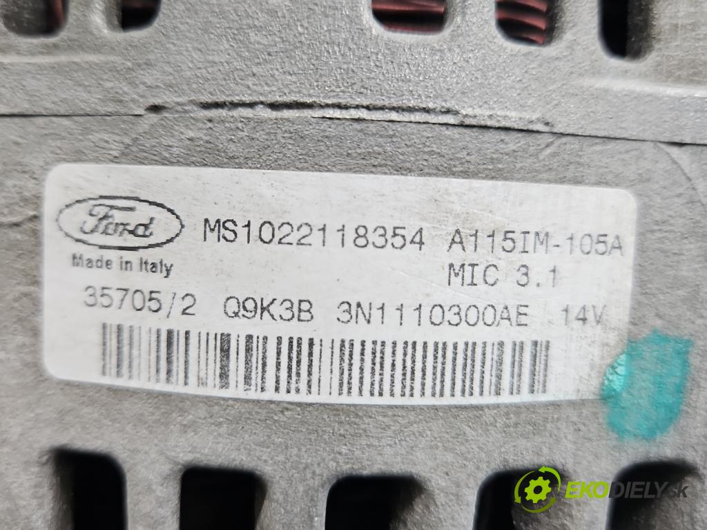 Ford Focus Mk2 2004-2011 1.6 16V 101 HP manual 74 kW 1596 cm3 5- Alternator 3N1110300AE (Alternátor)