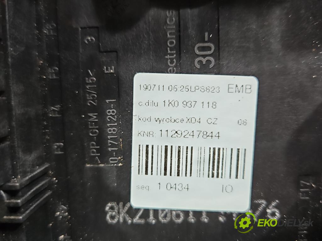 Skoda Yeti 2009-2017 1.2 TSI 105 hp manual 77 kW 1197 cm3 5- skříňka pojistková 1K0937118 (Pojistková skříňka)