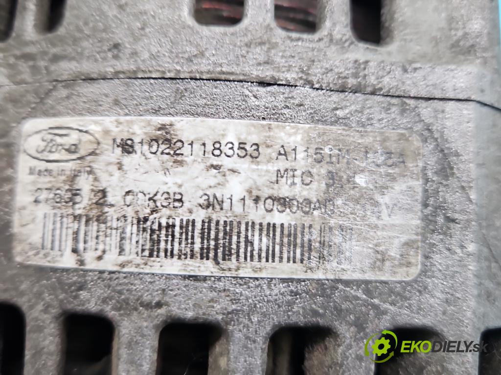 Ford Focus Mk2 2004-2011 1.6 16V 101 HP manual 74 kW 1596 cm3 5- Alternator 3N1110300AD (Alternátor)