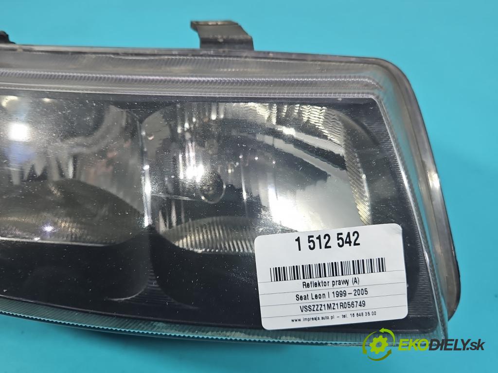Seat Leon I 1999-2005 1.9 TDI 110 hp manual 81 kW 1896 cm3 5- světlo pravý  (Pravé přední světlo)