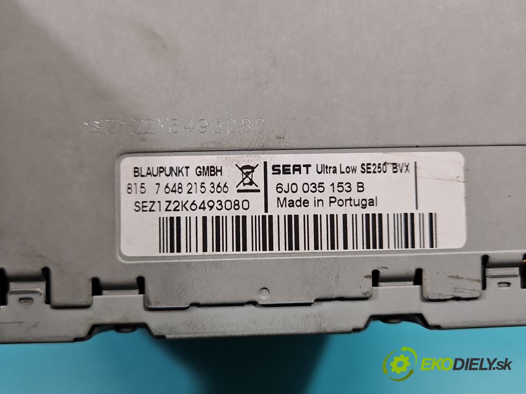 Seat Ibiza IV 6J 2008-2017 1.2 12V 69KM manual 51 kW 1198 cm3 5- Radio originál 6J0035153B