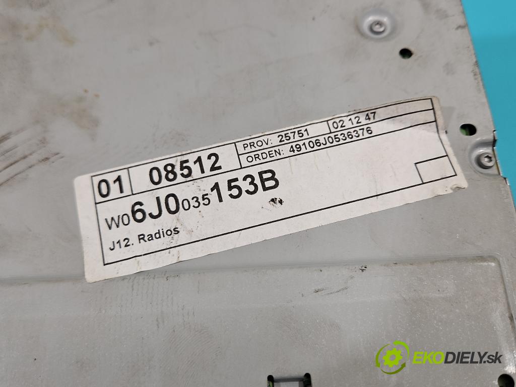 Seat Ibiza IV 6J 2008-2017 1.2 12V 69KM manual 51 kW 1198 cm3 5- Radio originál 6J0035153B
