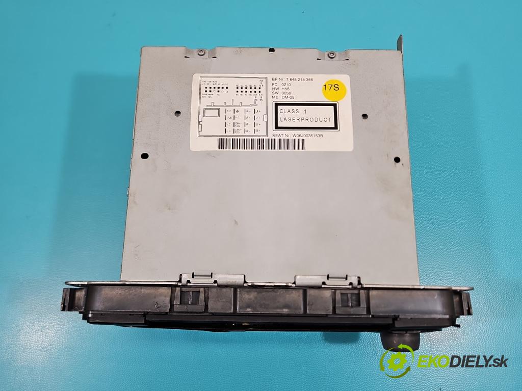 Seat Ibiza IV 6J 2008-2017 1.2 12V 69KM manual 51 kW 1198 cm3 5- Radio originál 6J0035153B