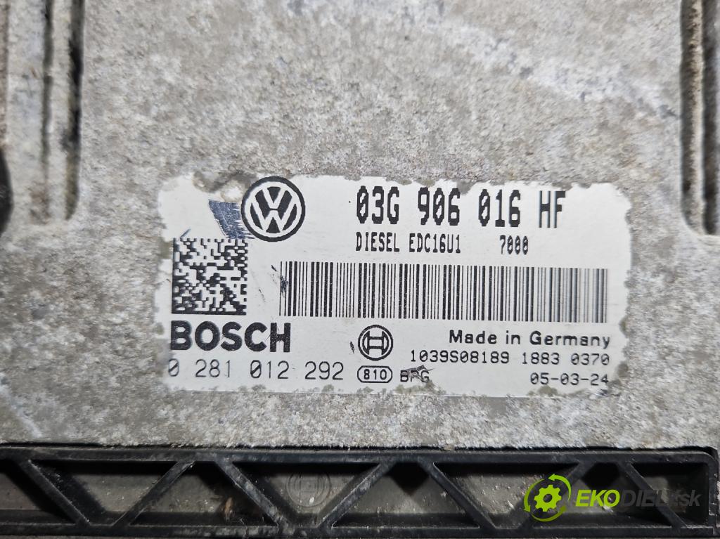 Skoda Octavia II 2004-2013 2.0 tdi 140 HP manual 103 kW 1968 cm3 5- riadiaca jednotka motora 03G906016HF