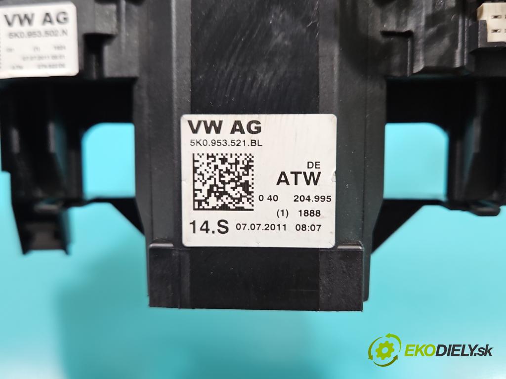 Skoda Yeti 2009-2017 1.2 TSI 105 HP manual 77 kW 1197 cm3 5- prepínač komplex: 5K0953502N (Prepínacie páčky pod volantom)