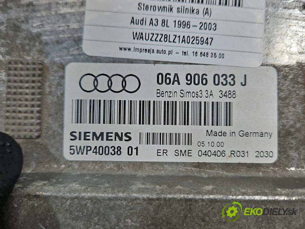 Audi A3 8L 1996-2003 1.6 sr 102 HP manual 75 kW 1595 cm3 3- riadiaca jednotka motora 06A906033J