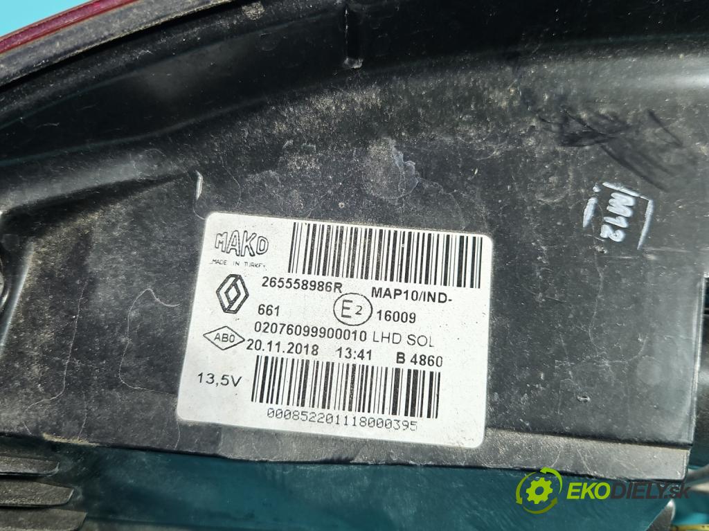 Renault Megane IV 2016-2024 1.3 Tce 140 HP manual 103 kW 1332 cm3 4- svetlo / reflektor zadné ľavé 265558986R (Kľučka dverí ostatné)
