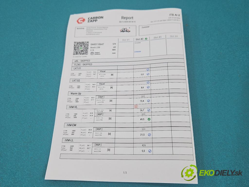 Vw Sharan II 2010-2022 2.0 tdi 177 HP automatic 130 kW 1968 cm3 5- vstrek 0445110647 (Vstrekovač paliva)