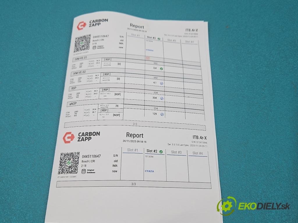 Vw Sharan II 2010-2022 2.0 tdi 177 HP automatic 130 kW 1968 cm3 5- vstrek 0445110647 (Vstrekovač paliva)