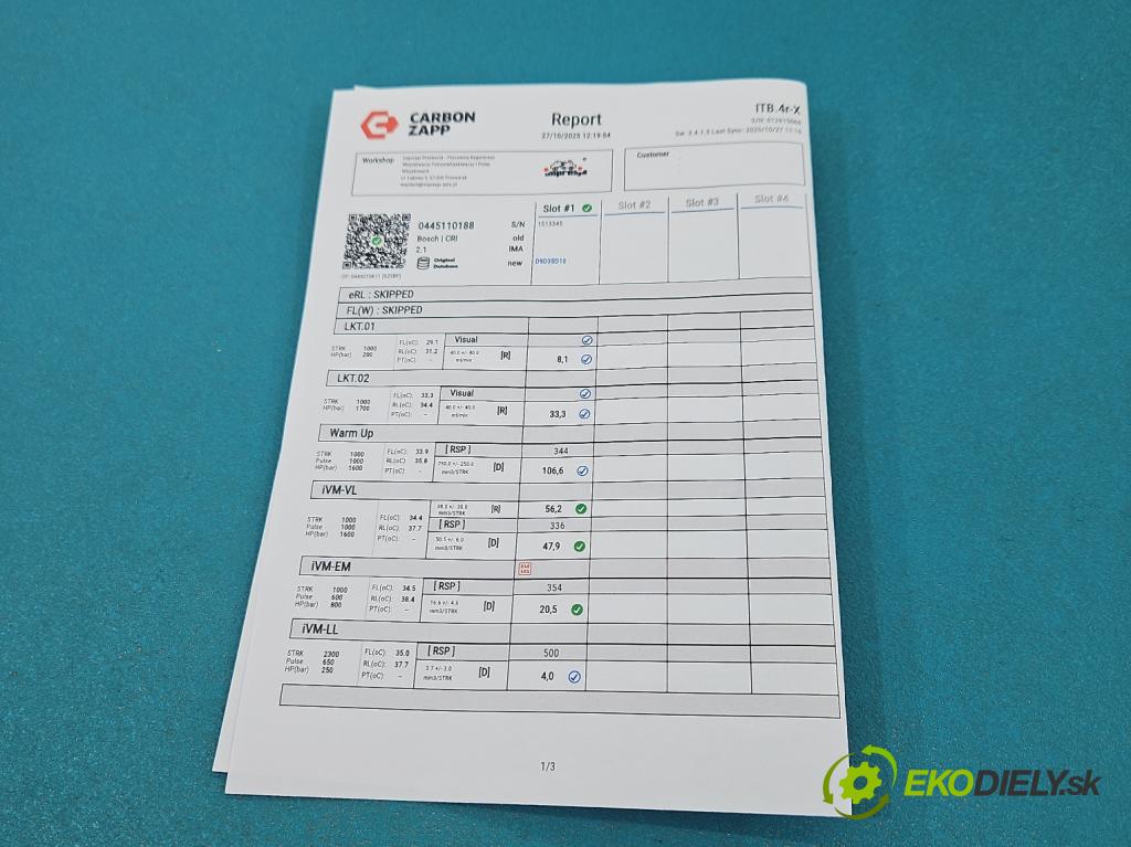 Ford C-Max I 2003-2010 1.6 tdci 109 HP manual 80 kW 1560 cm3 5- vstrek 0445110188 (Vstrekovač paliva)