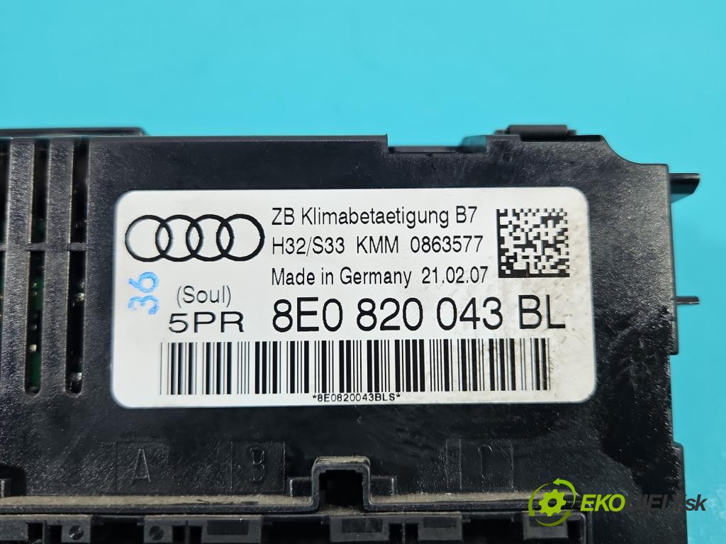 Audi A4 B7 2004-2008 2.0 tdi 140 hp manual 103 kW 1986 cm3 5- palubní deska panel topení 8E0820043BL