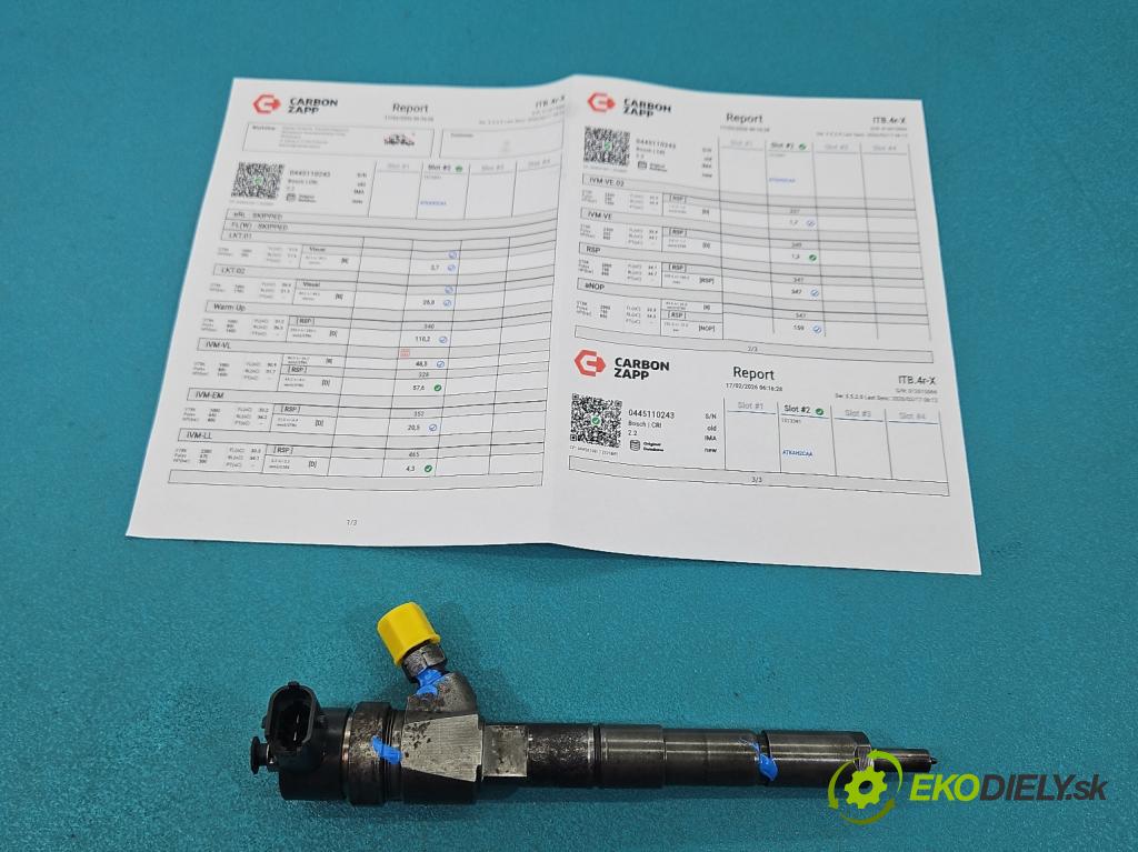 Alfa romeo 159 1.9 jtd 150 HP manual 110 kW 1910 cm3 4- vstrek 0445110243 (Vstrekovač paliva)