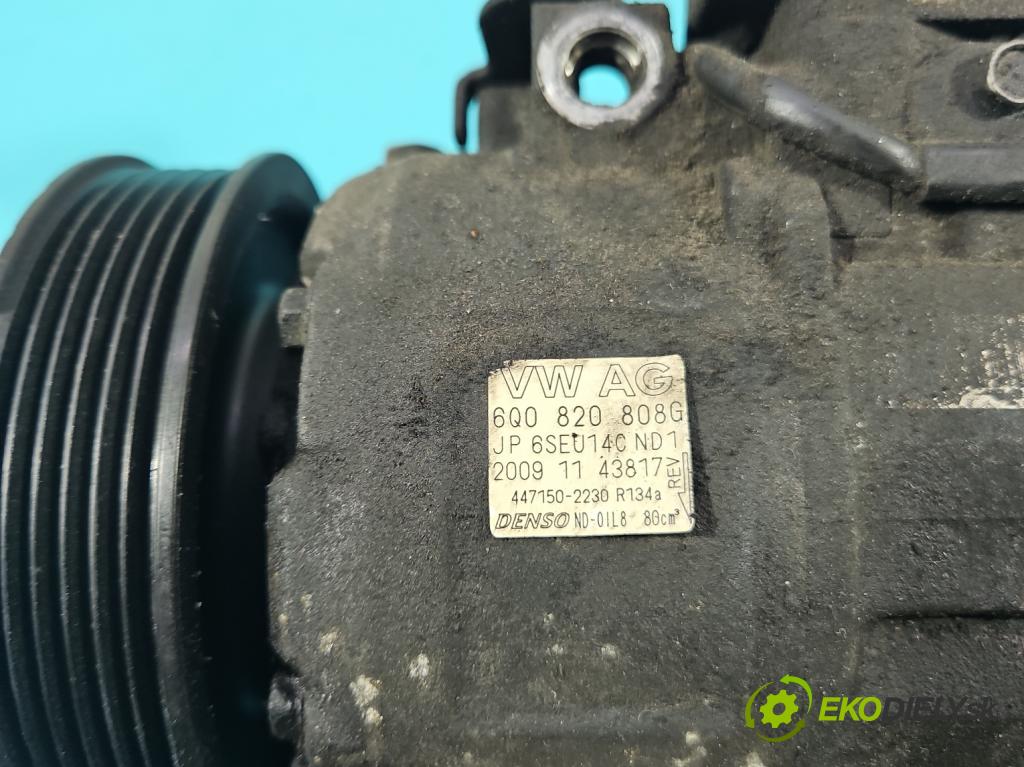 Seat Ibiza IV 6J 2008-2017 1.2 12V 69KM manual 51 kW 1198 cm3 5- Kompresor: klimatizácie 6Q0820808G (Kompresor klimatizácie)