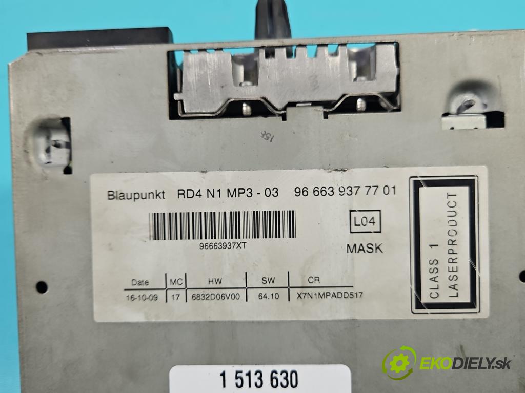 Citroen Berlingo II 2008-2018 1.6 hdi 90 hp manual 66,2 kW 1560 cm3 5- Radio továrna: 9666393777