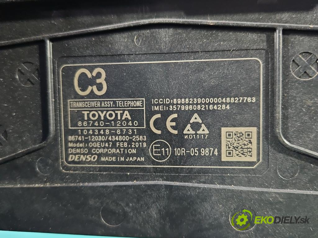 Toyota Corolla E21 2019- 1.8 16V 98 HP automatic 72 kW 1798 cm3 4- riadiaca jednotka ostatné 86740-12040