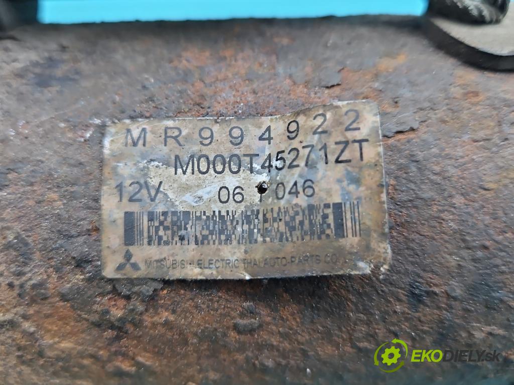 Mitsubishi Colt Z30 VI 2004-2012 1.1 12V 75 hp manual 55 kW 1124 cm3 5- startér: M000T45271ZT (Startér)