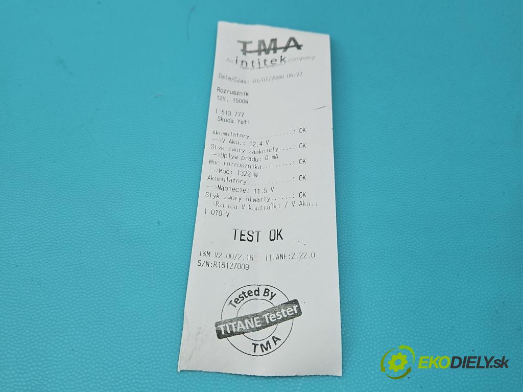 Skoda Yeti 2009-2017 1.2 TSI 105 hp manual 77 kW 1197 cm3 5- startér: 0001120410 (Startér)