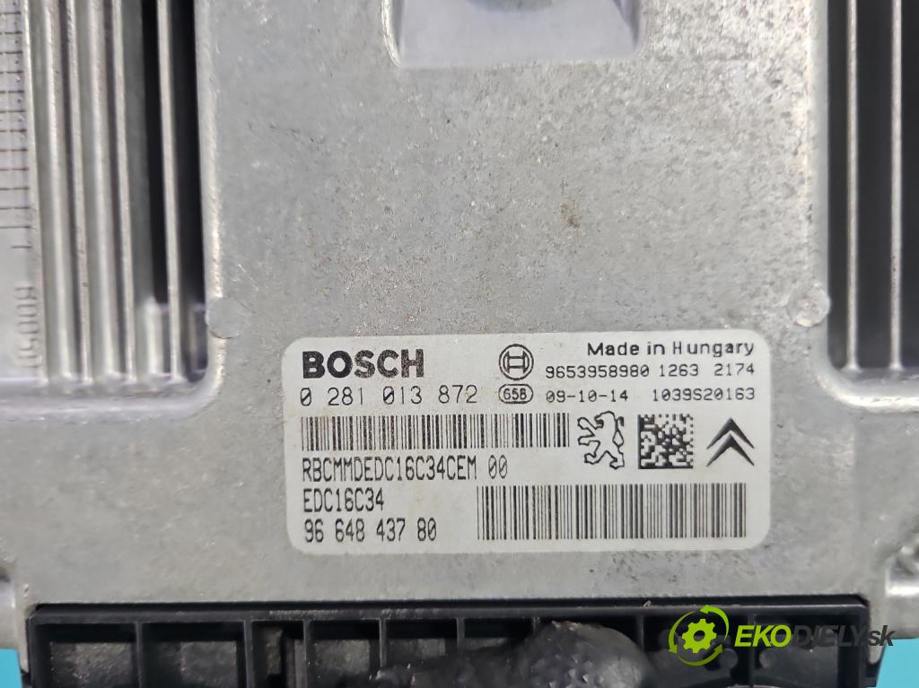 Citroen Berlingo II 2008-2018 1.6 hdi 90 HP manual 66.2 kW 1560 cm3 5- riadiaca jednotka motora 0281013872