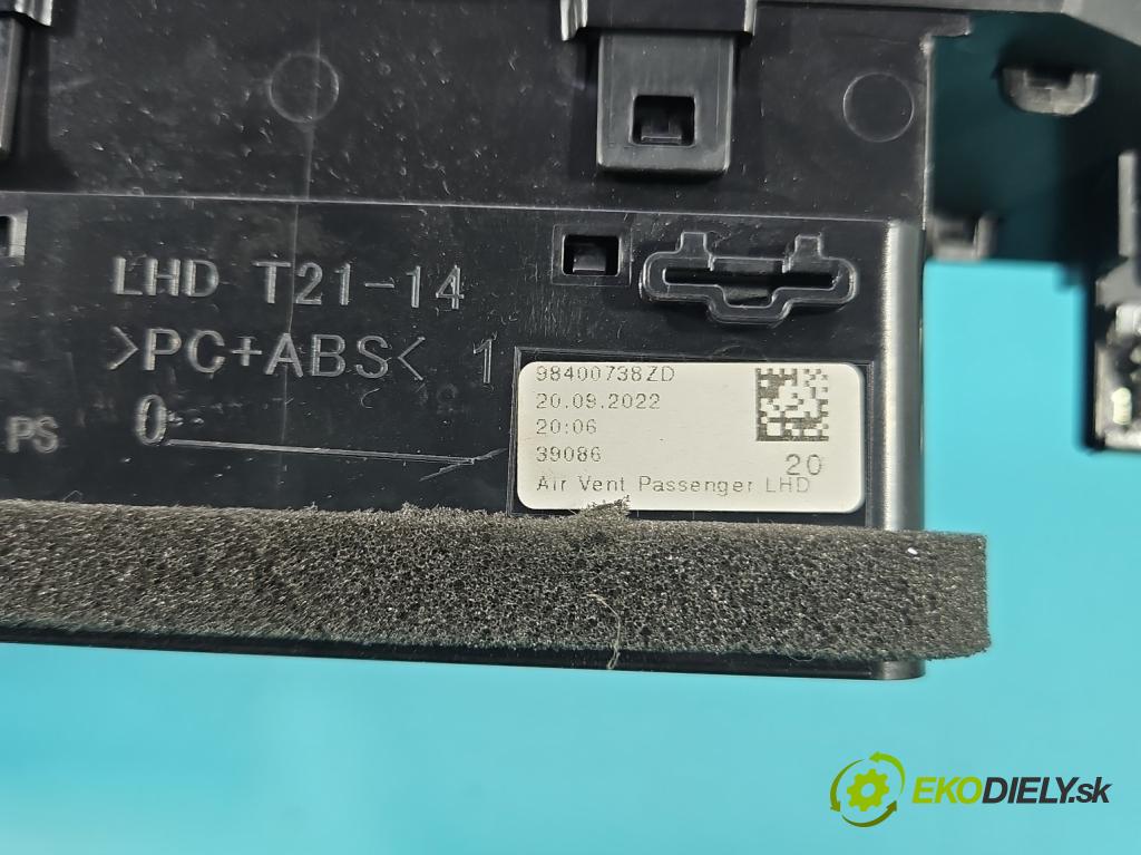 Opel Astra VI 2022- 1.5 cdti 131 hp manual 96 kW 1499 cm3 5- Mřížka: topení medián: 9846012180 (Mřížka topení)