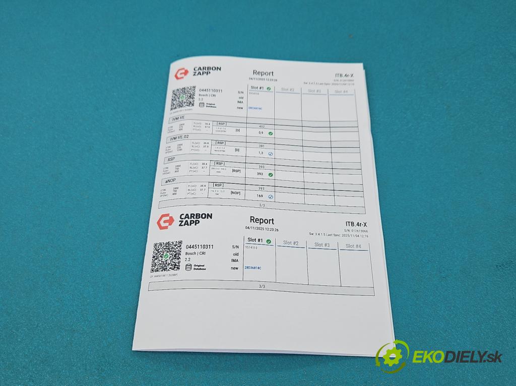 Citroen Berlingo II 2008-2018 1.6 hdi 90 HP manual 66.2 kW 1560 cm3 5- vstrek 0445110311 (Vstrekovač paliva)