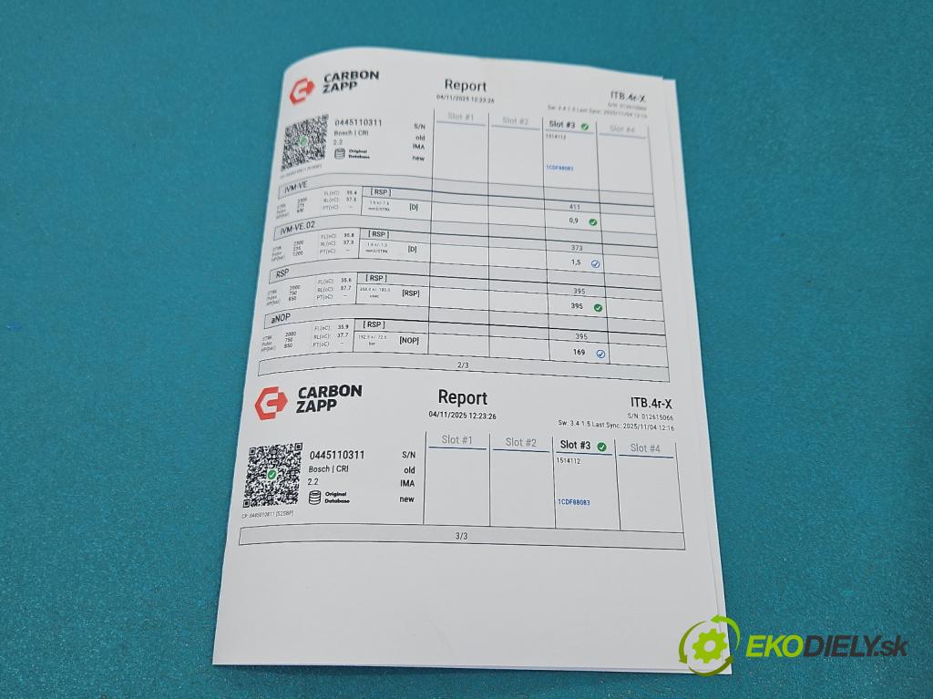 Citroen Berlingo II 2008-2018 1.6 hdi 90 HP manual 66.2 kW 1560 cm3 5- vstrek 0445110311 (Vstrekovač paliva)