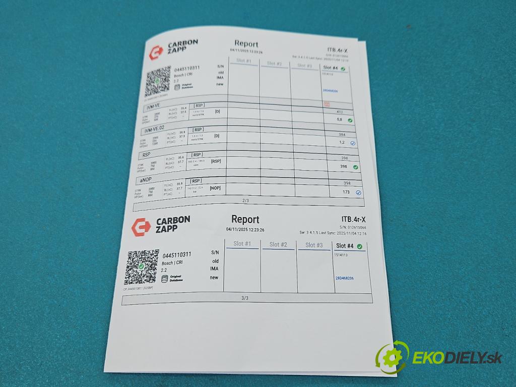 Citroen Berlingo II 2008-2018 1.6 hdi 90 HP manual 66.2 kW 1560 cm3 5- vstrek 0445110311 (Vstrekovač paliva)