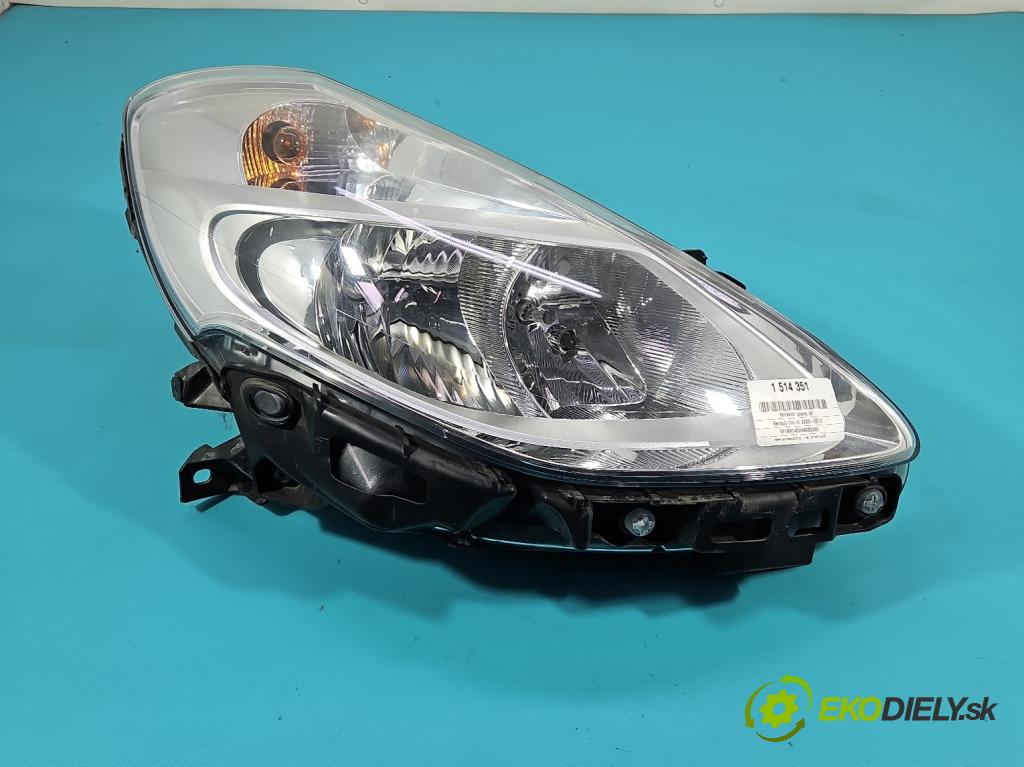 Renault Clio III 2005-2012 1,2.0 101 HP manual 74 kW 1149 cm3 5- Reflektor: pravý 8200892495 (Svetlo predné pravé)
