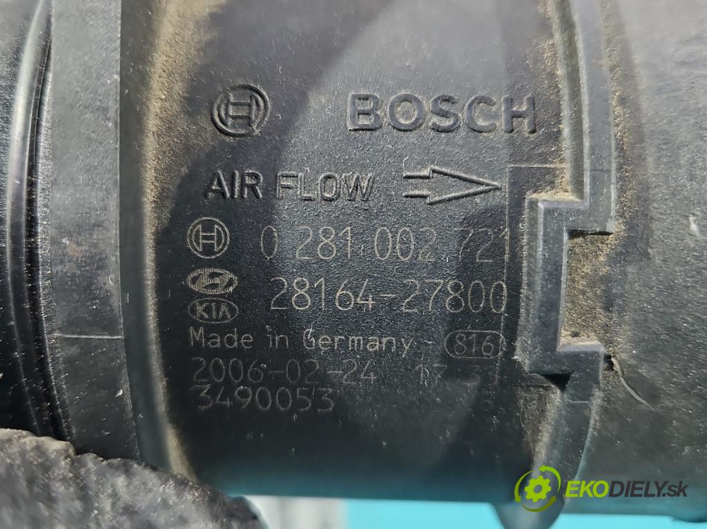 Kia Sportage II 2004-2010 2.0 crdi 136 HP manual 100 kW 1991 cm3 5- průtokoměr: 0281002721 (Váha vzduchu)