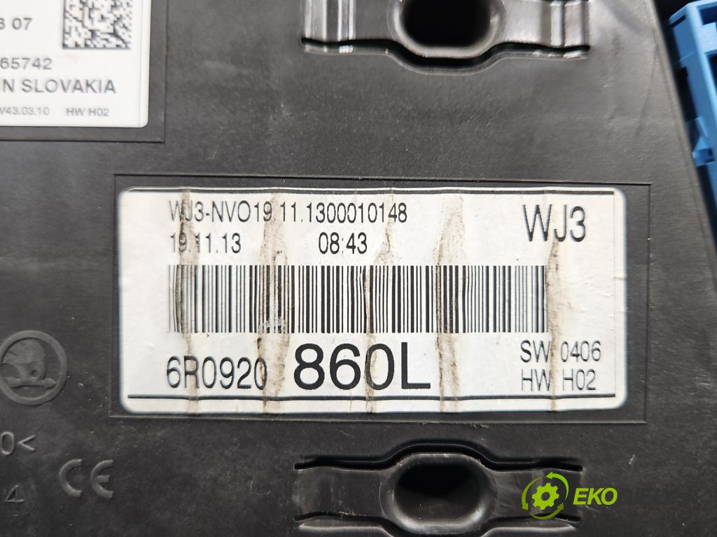 Vw Polo V 6R 2009-2017 1.4 16V 86 hp manual 63 kW 1390 cm3 5- Přístrojová deska 6R0920860L (Přístrojová deska)
