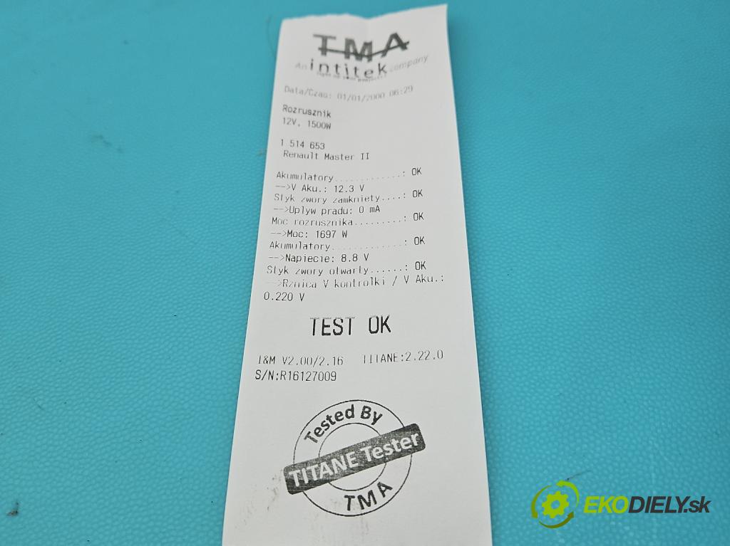 Renault Master II 1998-2010 2.5d 80 hp manual 59 kW 2499 cm3 5- startér:  (Startér)