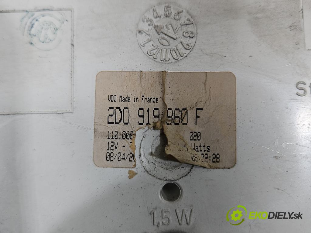 Vw LT II 1996-2006 2.5 TDI 109 hp manual 80 kW 2461 cm3 5- Přístrojová deska 2D0919860F (Přístrojová deska)
