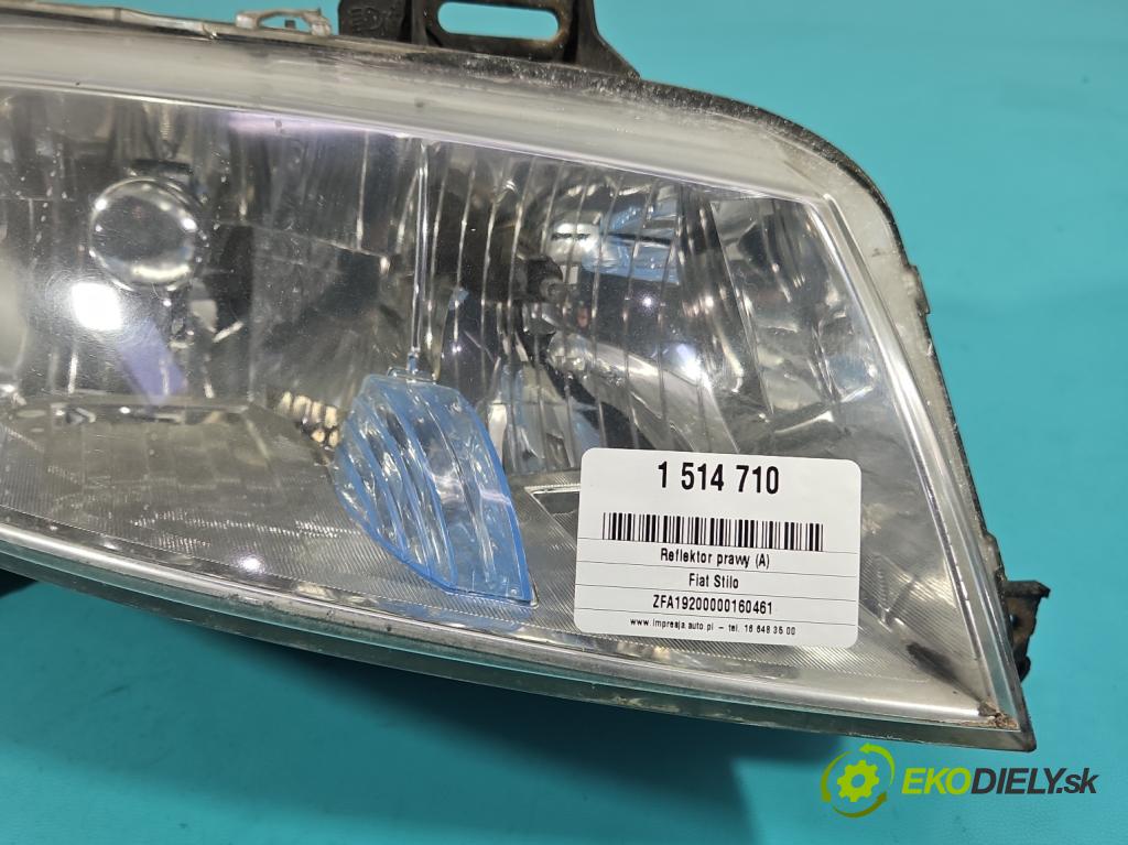 Fiat Stilo 1.6 16V 103 HP manual 76 kW 1596 cm3 3- Reflektor: pravý 467588080 (Svetlo predné pravé)