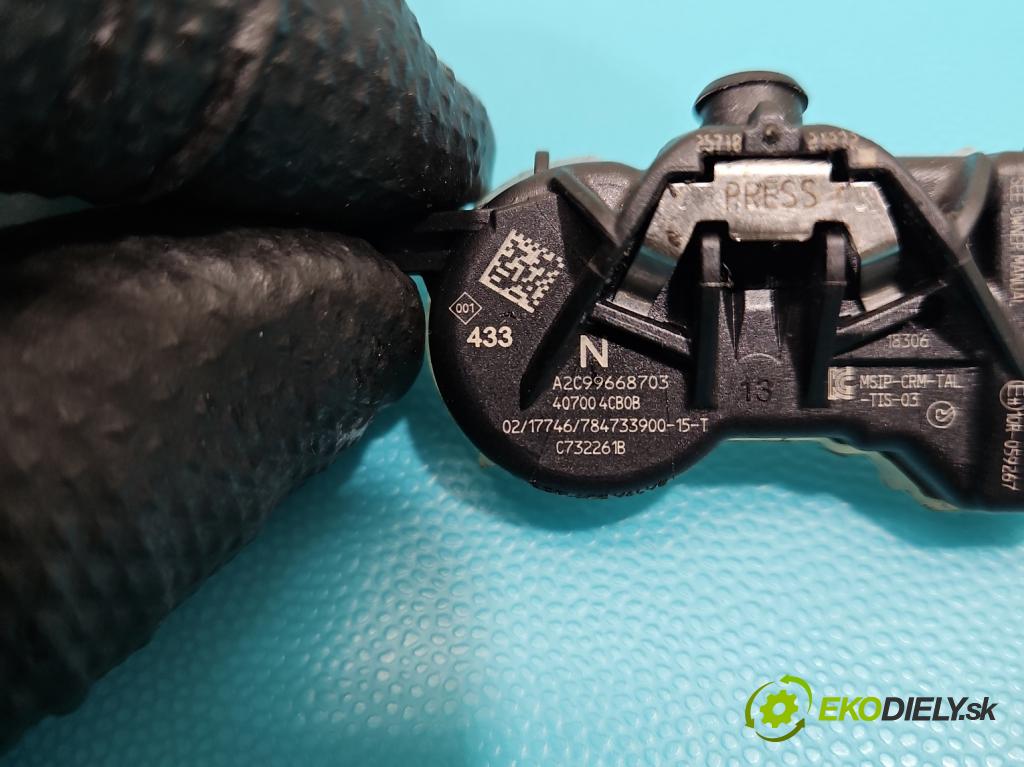 Renault Megane IV 2016-2024 1.3 Tce 140 HP manual 103 kW 1332 cm3 4- snímač tlak: pneumatika A2C99668703 (Snímač tlaku v pneumatike)