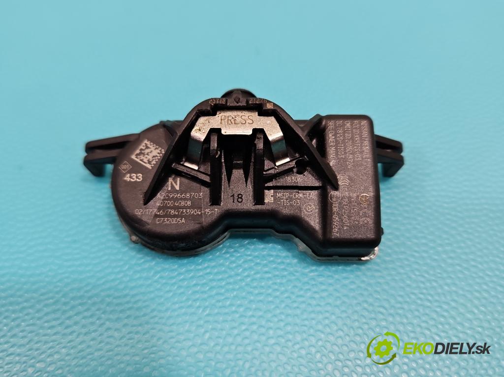 Renault Megane IV 2016-2024 1.3 Tce 140 HP manual 103 kW 1332 cm3 4- snímač tlak: pneumatika A2C99668703 (Snímač tlaku v pneumatike)