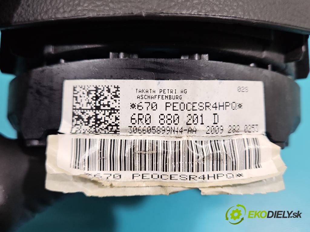 Vw Polo V 6R 2009-2017 1.2b 60 HP manual 44 kW 1198 cm3 5- airbag vzduch: Řidiči: 6R0880201D (Airbag)