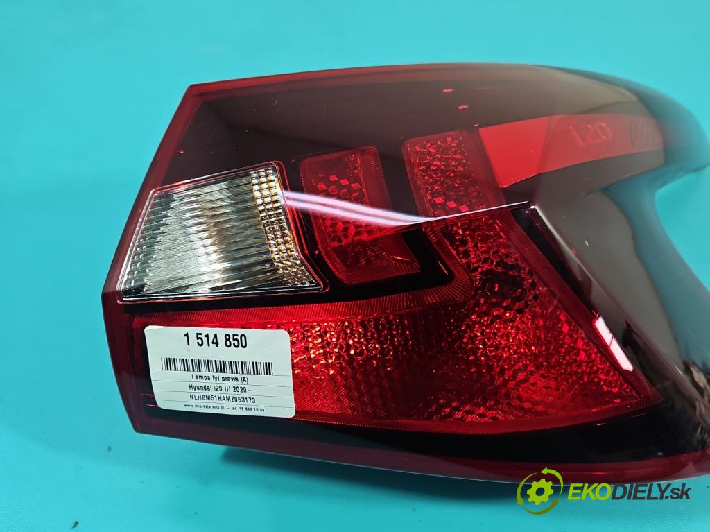Hyundai i20 III 2020- 1.2 16V 84KM manual 61.8 kW 1197 cm3 5- světlo zadní pravé 92402-Q0000 (Klika dveří ostatní)