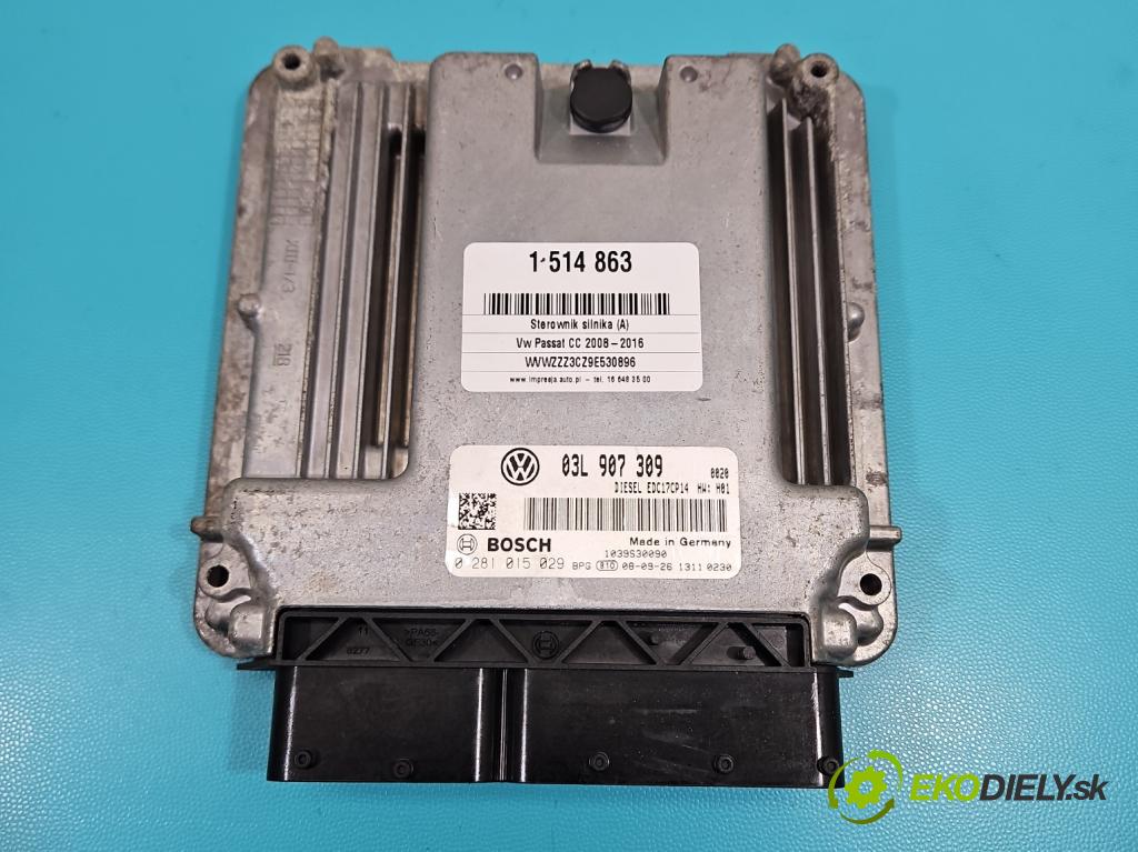 Vw Passat CC 2008-2016 2.0 TDI 140 HP manual 103 kW 1999 cm3 4- riadiaca jednotka motora 03L907309