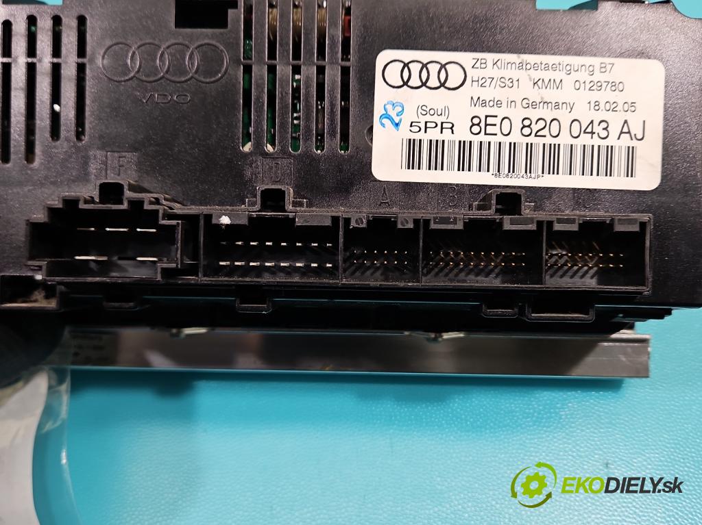 Audi A4 B7 2004-2008 1.8 T 20V 163 hp manual 120 kW 1781 cm3 5- palubní deska panel topení 8E0820043AJ