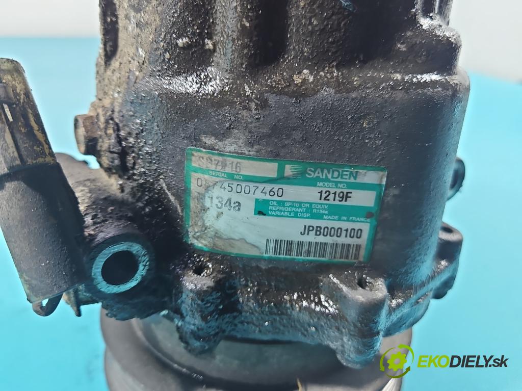 Rover 25 1.4 16V 102 hp manual 75 kW 1396 cm3 5- Kompresor: klíma JPB000100 (Kompresor klimatizace)