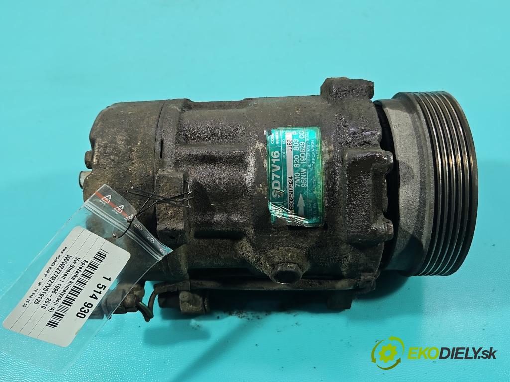Vw Sharan I 1995-2010 1.9 tdi 90 hp manual 66 kW 1896 cm3 5- Kompresor: klíma 7M0820803P (Kompresor klimatizace)