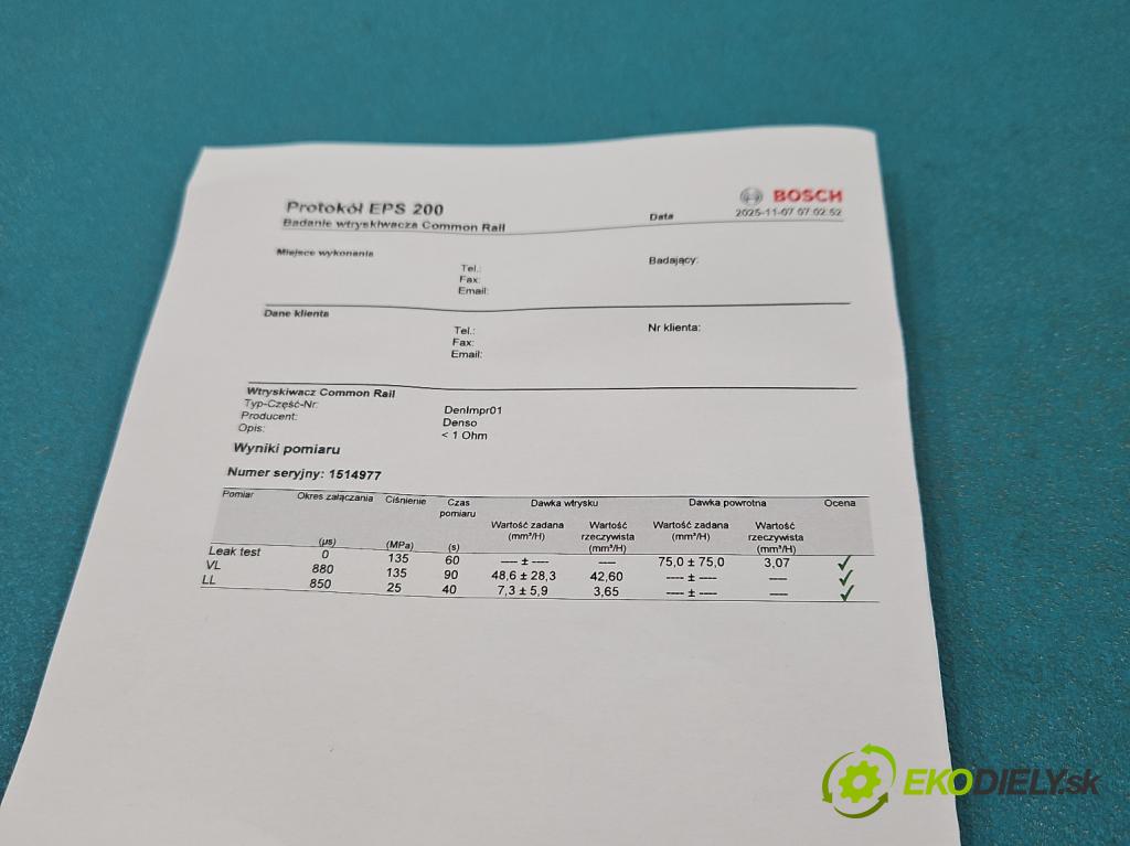 Toyota Avensis II T25 2003-2008 2.0 D4D 110 HP manual 81 kW 1995 cm3 5- vstrek 23670-0G010 (Vstrekovač paliva)