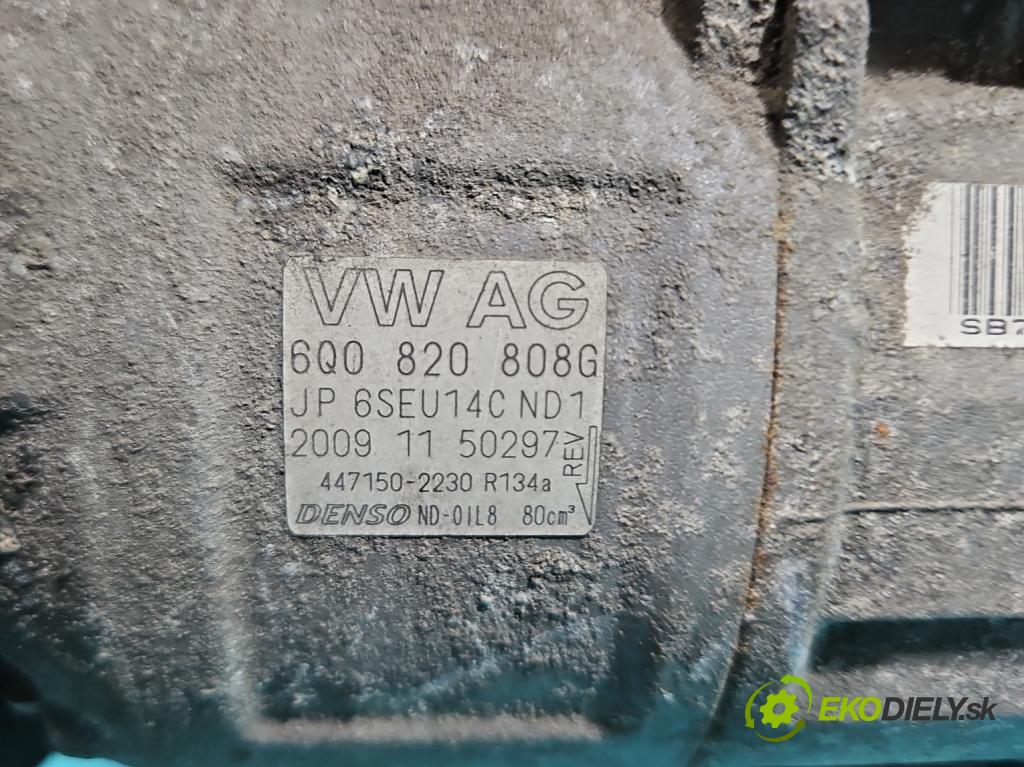 Vw Polo V 6R 2009-2017 1.2b 60 hp manual 44 kW 1198 cm3 5- Kompresor: klíma 6Q0820808G (Kompresor klimatizace)