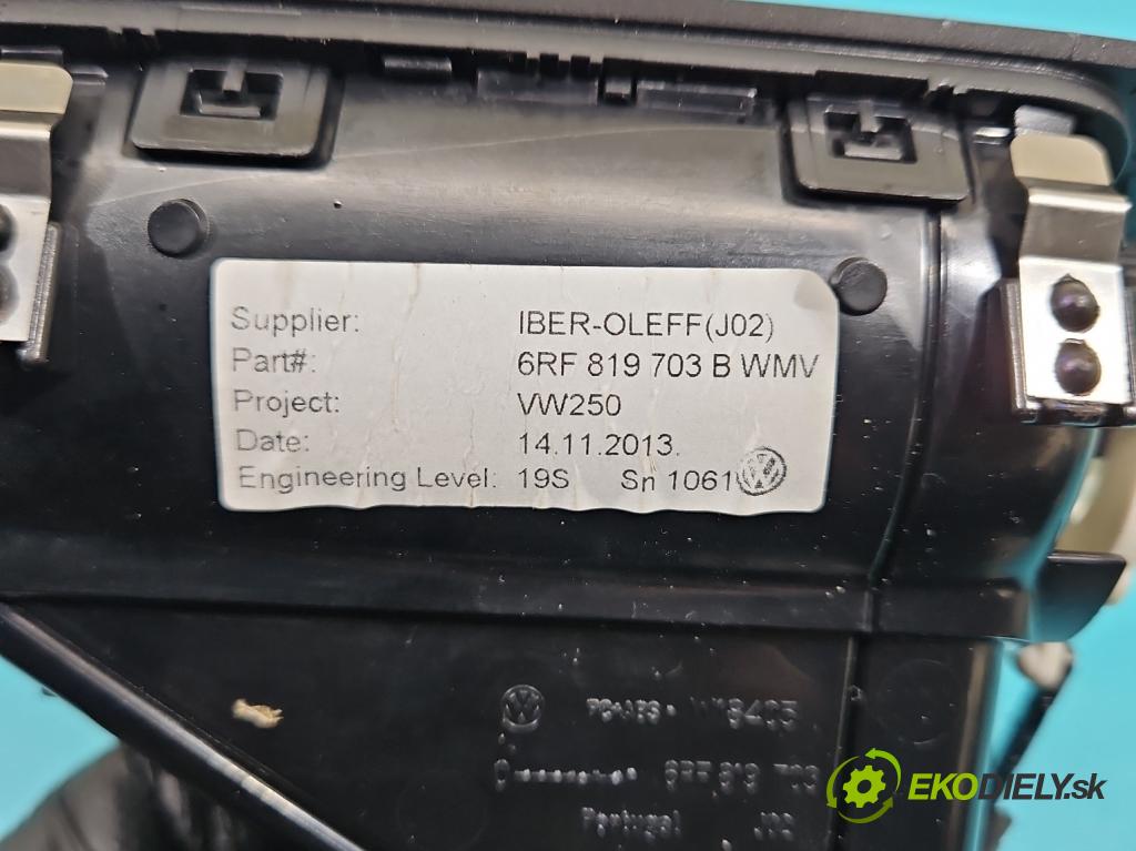 Vw Polo V 6R 2009-2017 1.4 16V 86 HP manual 63 kW 1390 cm3 5- Mřížka: kúrenia ostatné 6RF819703