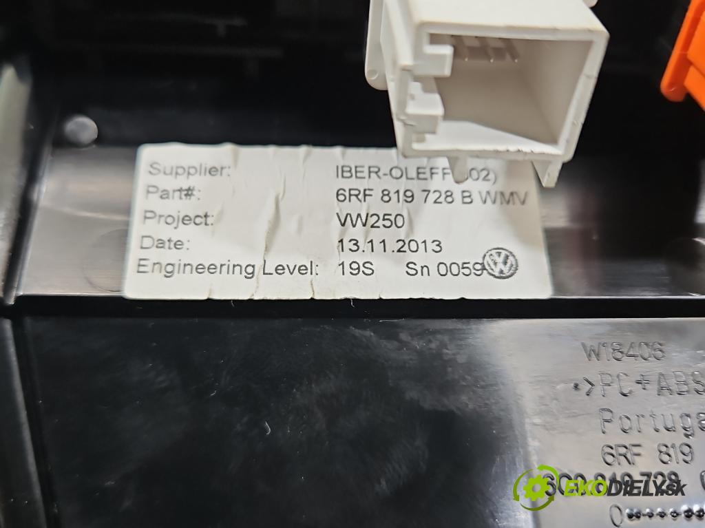 Vw Polo V 6R 2009-2017 1.4 16V 86 hp manual 63 kW 1390 cm3 5- Mřížka: topení medián: 6RF819728B (Mřížka topení)